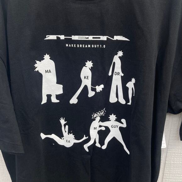 T1 Make Dream Guy Mens XXL Crewneck Shirt The One Black Short Sleeve Deadstock - Picture 2 of 6